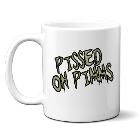 Pissed on Pimms, Funny Birthday Gift, Personalised Joke Mug