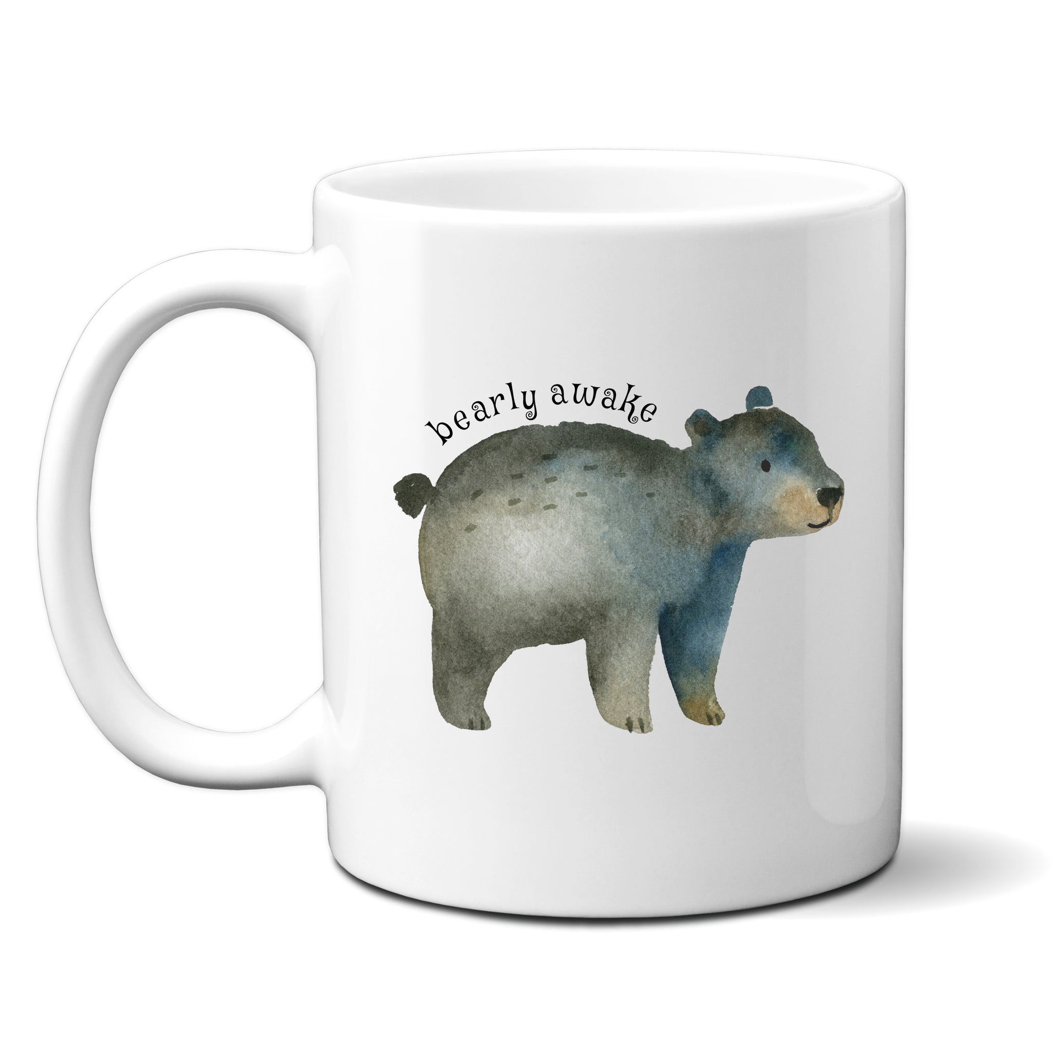 Bearly Awake, Funny Birthday Gift with Cute Bear Design, Personalised Mug