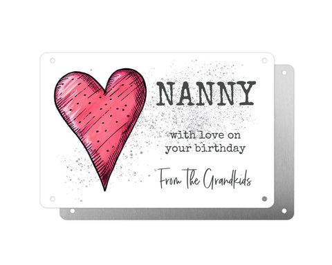 Personalised Graveside Plaque, Aluminium Bereavement Sheet, Metal Sign, Heart with Dots, Remembrance Gift