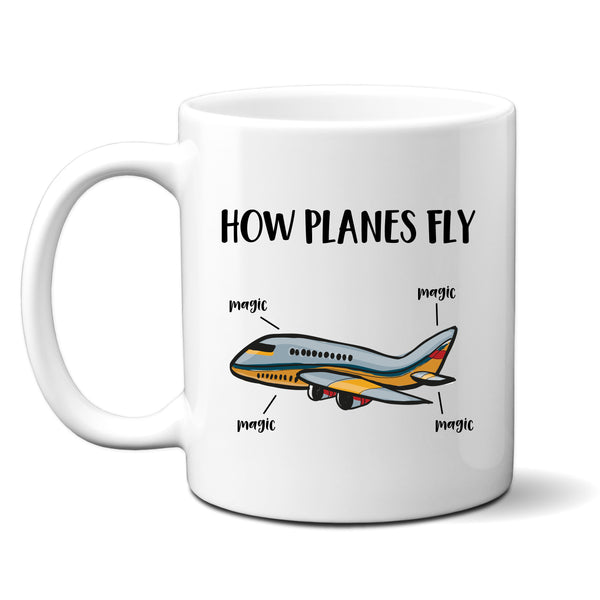 How Planes Fly Mug, Funny Hilarious Personalised Cup for Him or Her