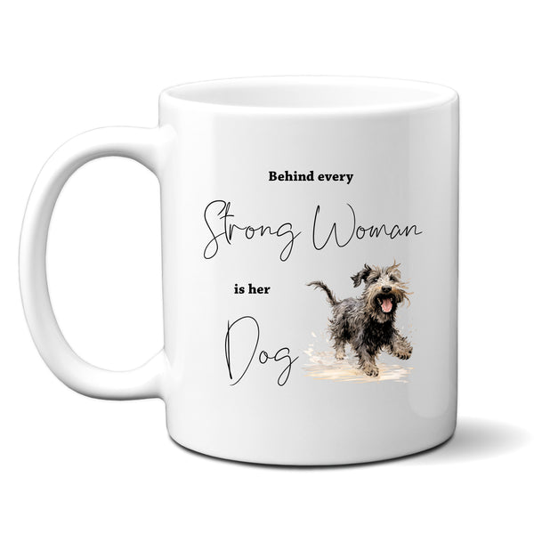 Behind Every Strong Woman is Her Dog, Funny Gift, Russian Terrier, Personalised Mug