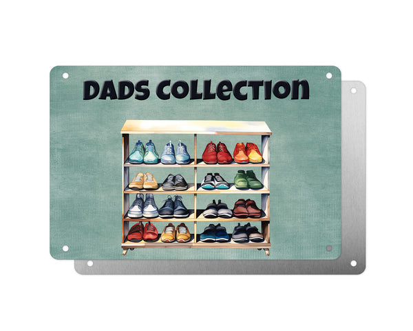 Father's Day Personalised Plaque, Daddy's Collection, Shoes, Aluminium Sheet, Metal Sign, Gift For Him, Dad, Grandad