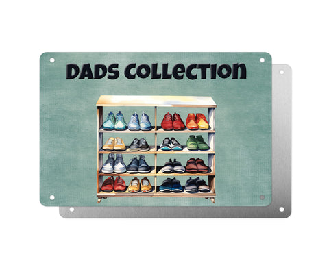 Father's Day Personalised Plaque, Daddy's Collection, Shoes, Aluminium Sheet, Metal Sign, Gift For Him, Dad, Grandad