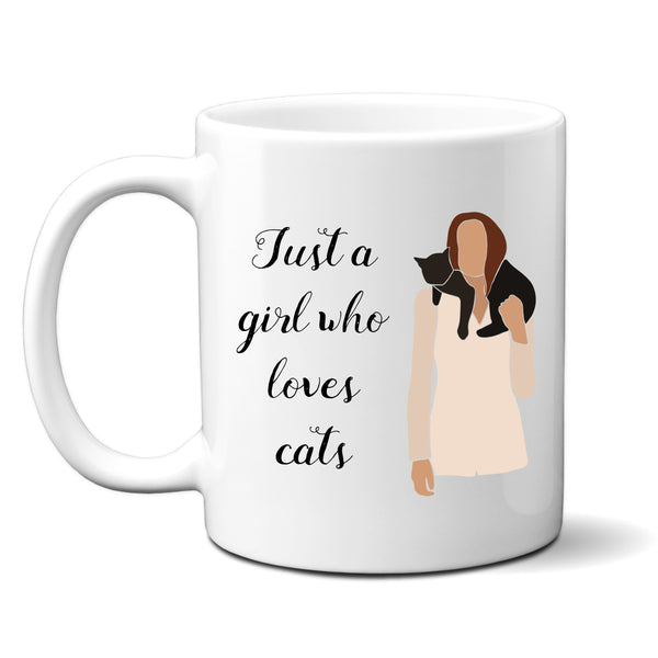 Just A Girl Who Loves Cats Mug, Cute Personalised Cat Lover Cup