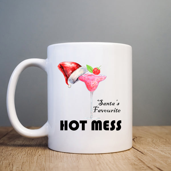 Santa's Favourite Hot Mess, Festive Fun Novelty Gift, Personalised Mug