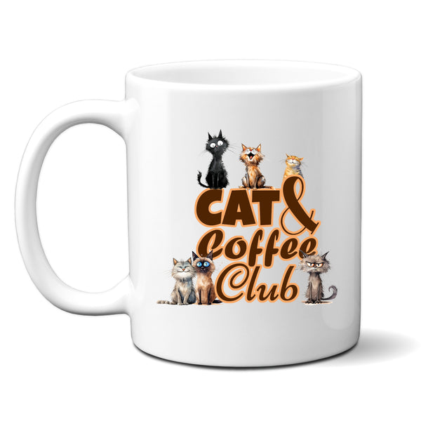 Cat and Coffee Club, Funny Gift, Personalised Mug