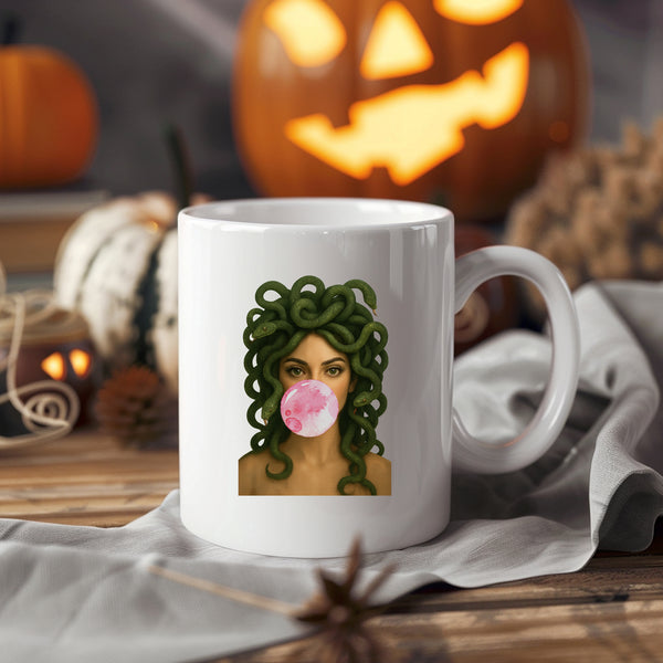 Medussa with Bubblegum, Cute Birthday Gift, Stylish Personalised Mug