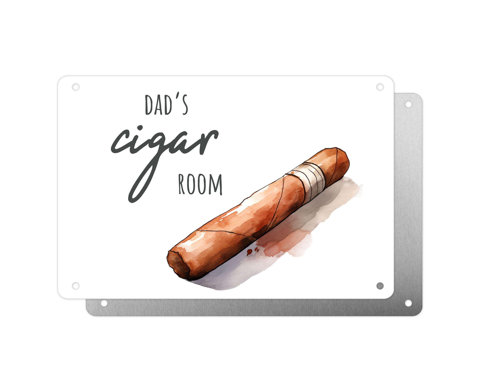 Father's Day Personalised Plaque, Cigar Room, Aluminium Sheet, Metal Sign, Gift For Him, Dad, Grandad