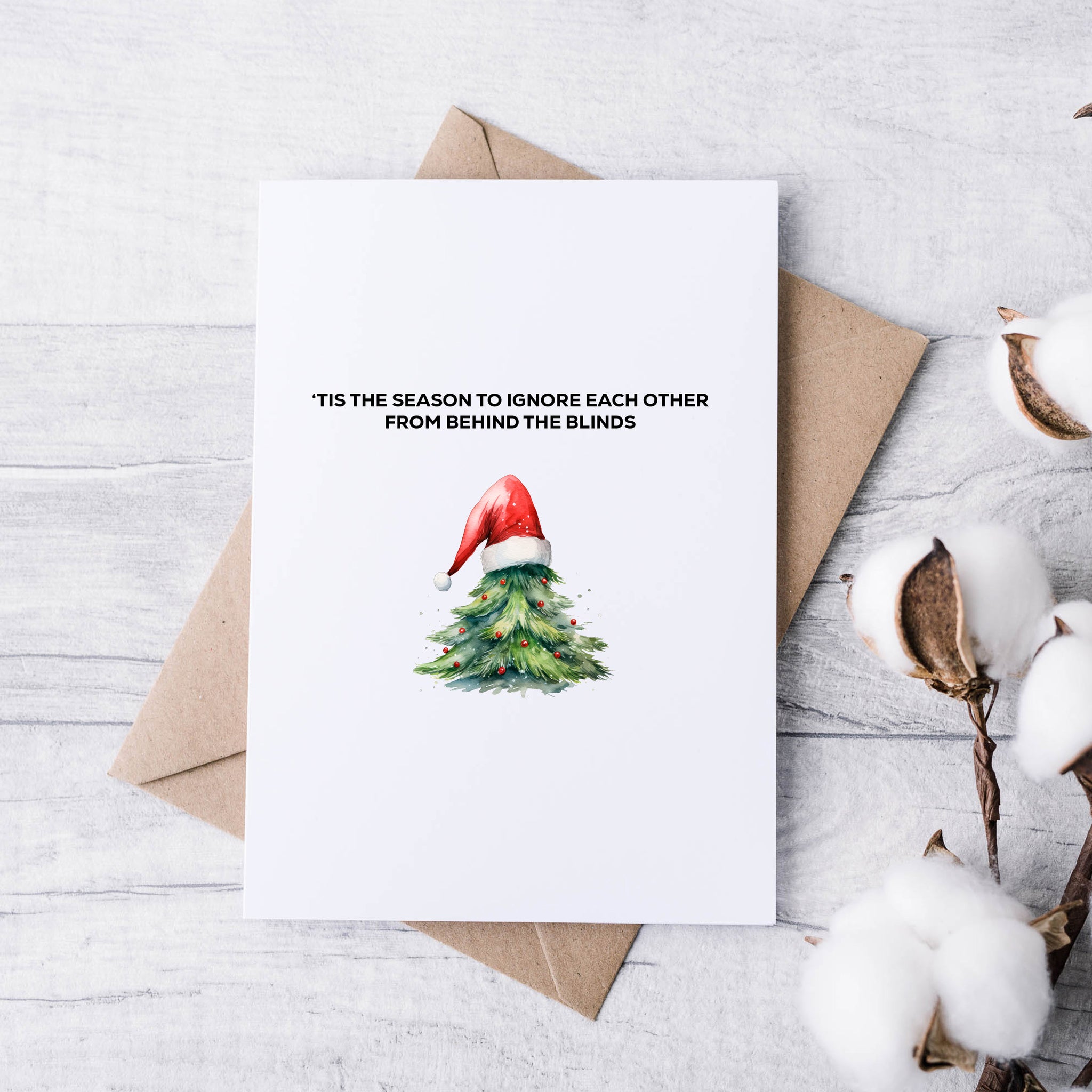 Petty Neighbour Christmas Cards – Minimalist, Witty & Sarcastic Festive Card Pack (Set of 5)
