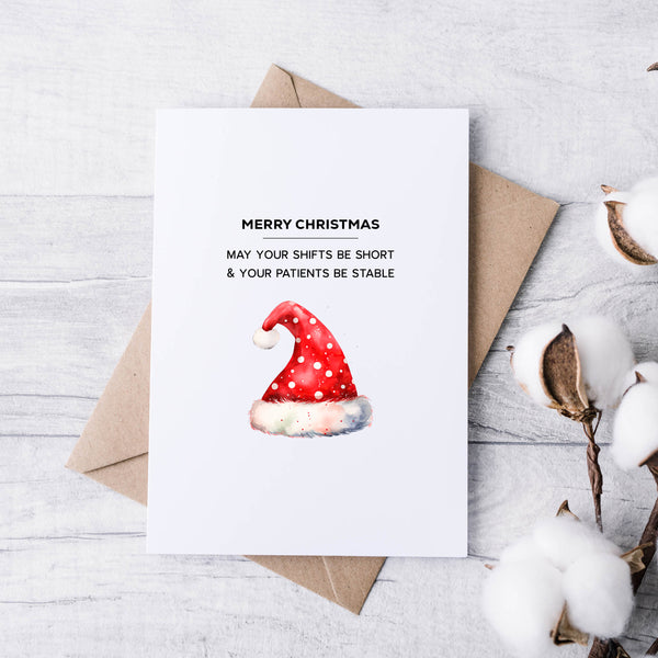 Christmas Cards for Healthcare Workers – Simple, Witty & Relatable Festive Designs (Set of 5)