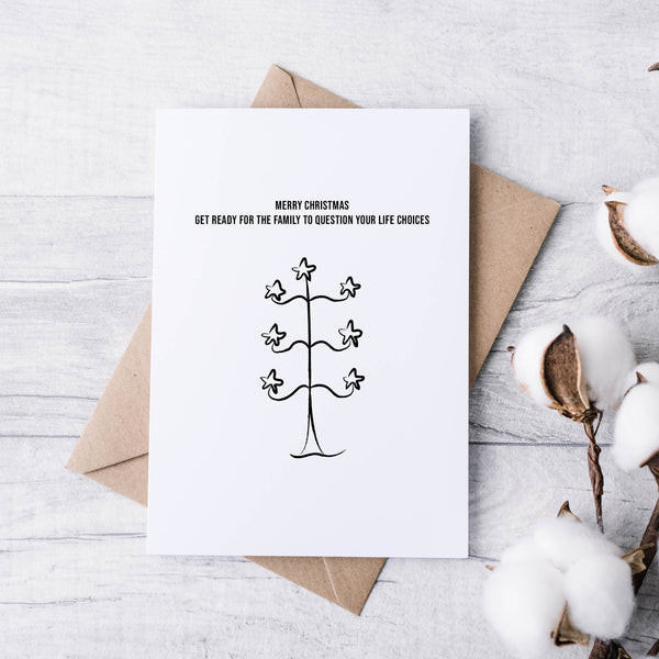 Cards for People Who Love Christmas (But Hate Everyone) – Funny Minimal Christmas Card Pack (Set of 5)