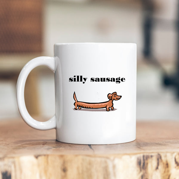 Silly Sausage Dog, Funny Customised Birthday Gift for Her, Personalised Pet Mug