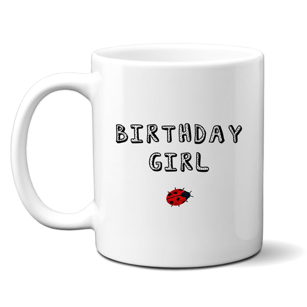 Birthday Girl, Cute Customised Birthday Gift for Her, Personalised Ladybird Mug