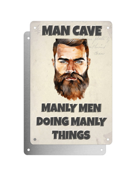 Father's Day Plaque, Man Cave, Manly Men Doing Manly Things, Aluminium Sheet, Metal Sign, Gift For Him, Dad, Grandad