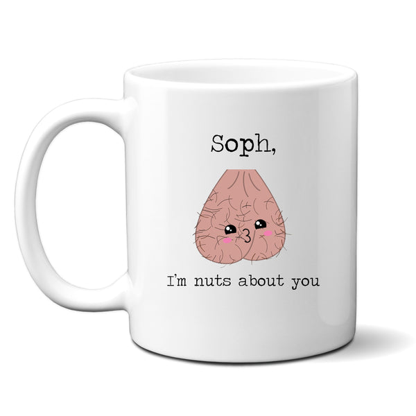 Nuts About You - Funny Girlfriend / Boyfriend Valentines Personalised Gift Mug