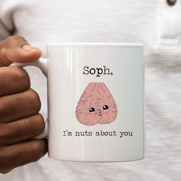 Nuts About You - Funny Girlfriend / Boyfriend Valentines Personalised Gift Mug
