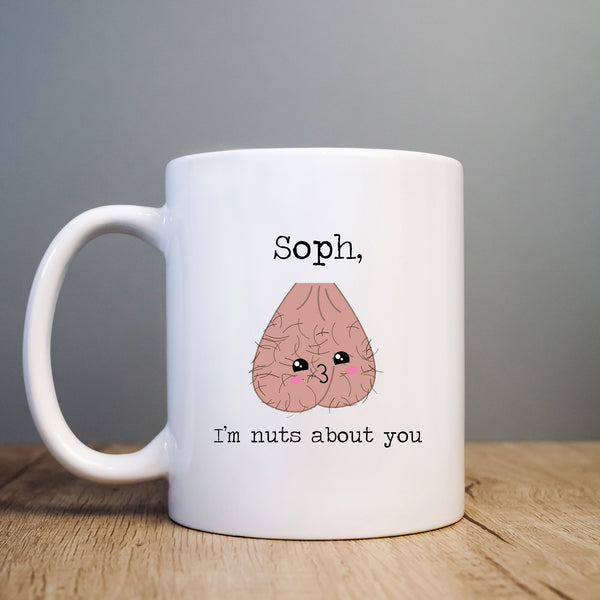 Nuts About You - Funny Girlfriend / Boyfriend Valentines Personalised Gift Mug