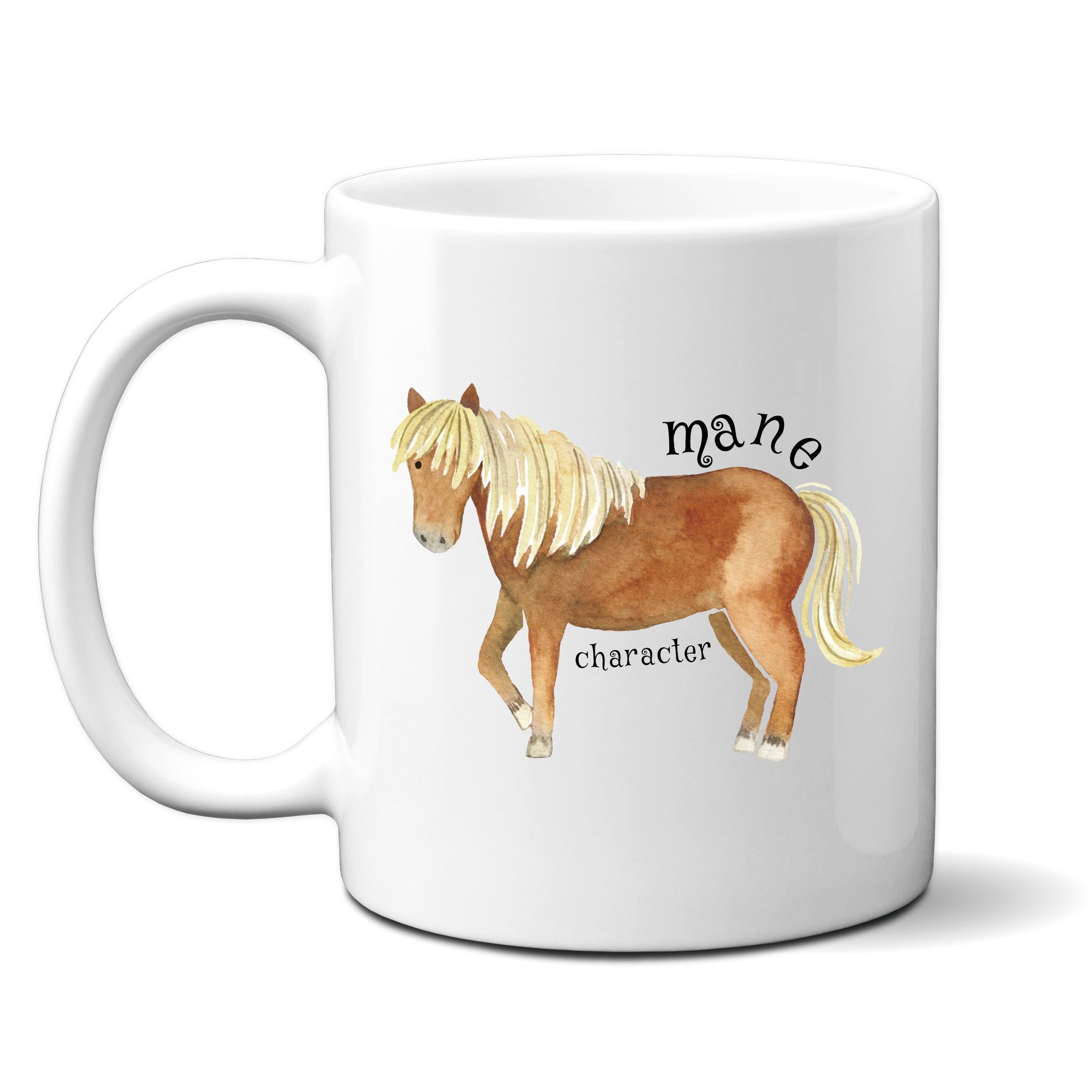 Mane Character, Funny Birthday Gift with Brown Horse Design, Personalised Mug