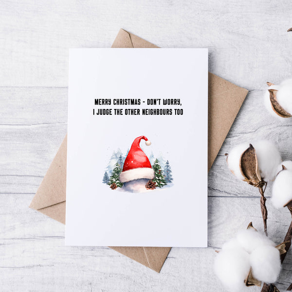 Petty Neighbour Christmas Cards – Minimalist, Witty & Sarcastic Festive Card Pack (Set of 5)