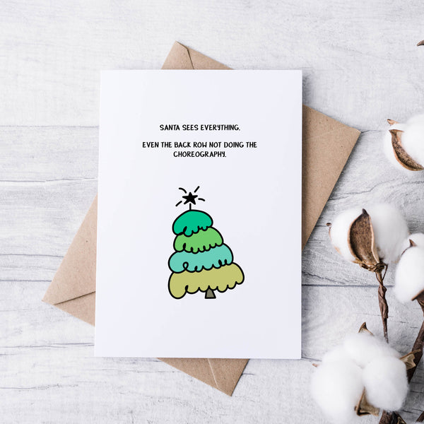 Funny Dance Teacher Christmas Cards – Witty, Sarcastic & Minimalist Card Pack for Dance Schools (Set of 5)