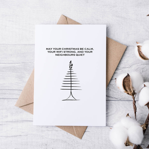 Funny Neighbour Christmas Cards – Witty, Relatable & Minimalist Festive Card Set (Pack of 5)