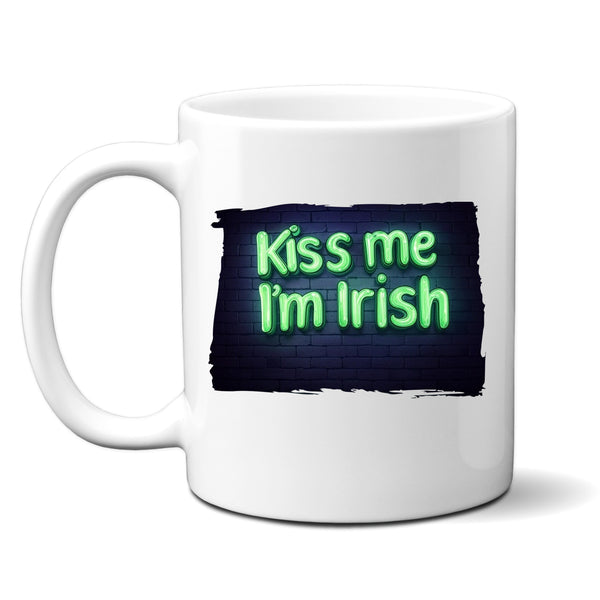 Kiss Me I'm Irish, Funny Cute Birthday St Patricks Day Gift, Personalised Mug