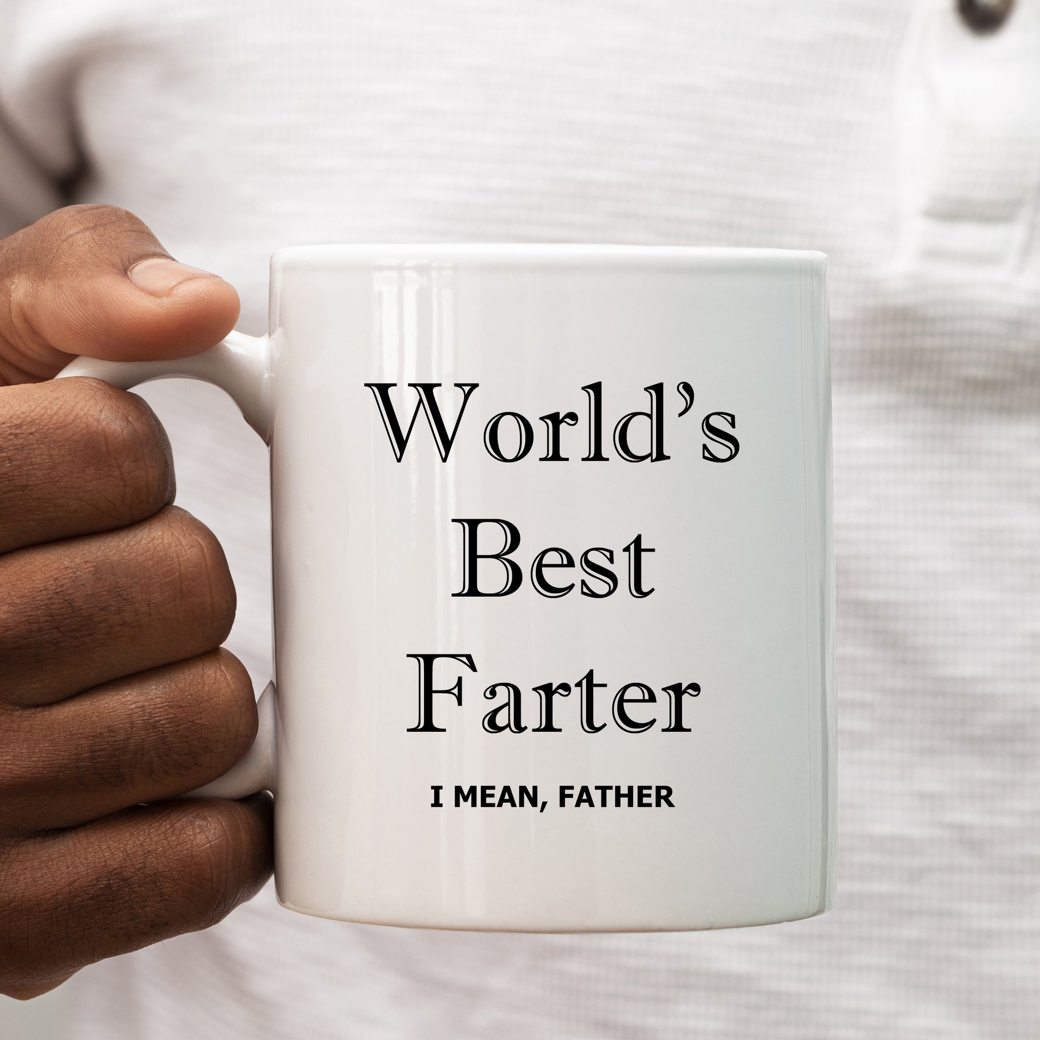 World's Best Farter I Mean Father Birthday Mug, Cute Coffee Cup Father's Day