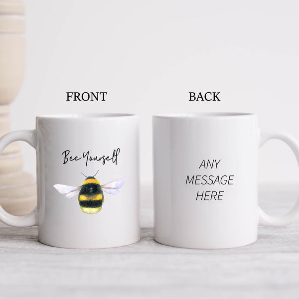 Bumblebee Bee Yourself, Watercolour Design, Personalised Mug