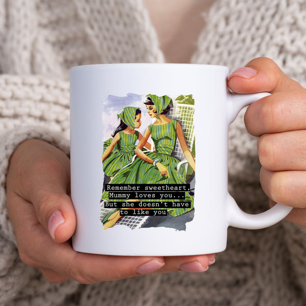 Sweetheart, Mummy Loves You, Funny Vintage-Style Personalised Mug, Gift for Her