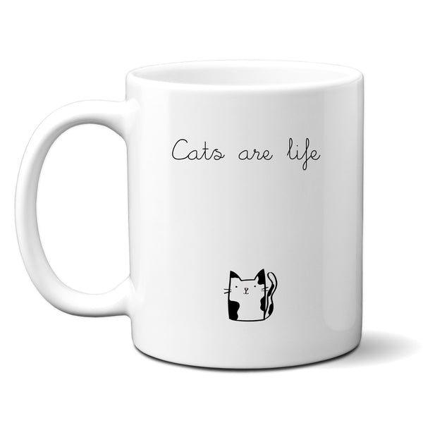 Cats Are Life, Funny, Cute Personalised Cat Mug