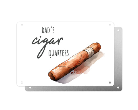 Father's Day Personalised Plaque, Cigar Quarters, Aluminium Sheet, Metal Sign, Gift For Him, Dad, Grandad