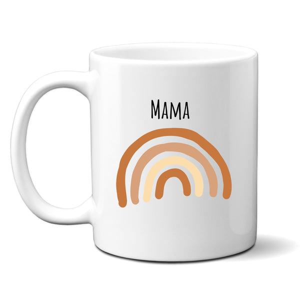 Mama, Happy Mother's Day, Neutral Colour Rainbow Gift Mug for Her