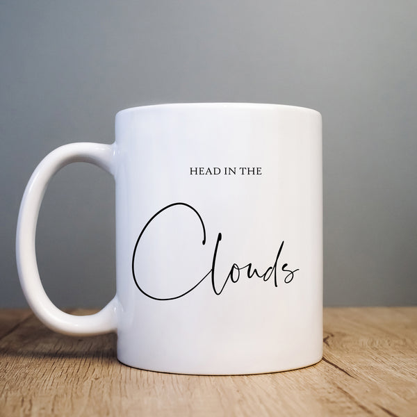 Head in The Clouds, Cute Adorable Birthday Gift, Personalised Mug