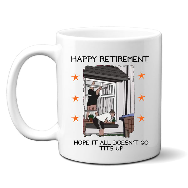Hope It All Doesn't Go Tits Up Meme, Cute Funny Retirement Gift, Rude Personalised Mug
