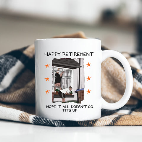 Hope It All Doesn't Go Tits Up Meme, Cute Funny Retirement Gift, Rude Personalised Mug