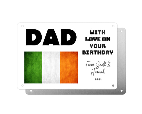 Personalised Graveside Plaque, Aluminium Bereavement Sheet, Metal Sign, Ireland Flag, Irish Patriot Remembrance Gift