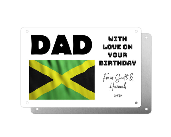 Personalised Graveside Plaque, Aluminium Bereavement Sheet, Metal Sign, Jamaica Flag, Jamaican Patriot Remembrance Gift