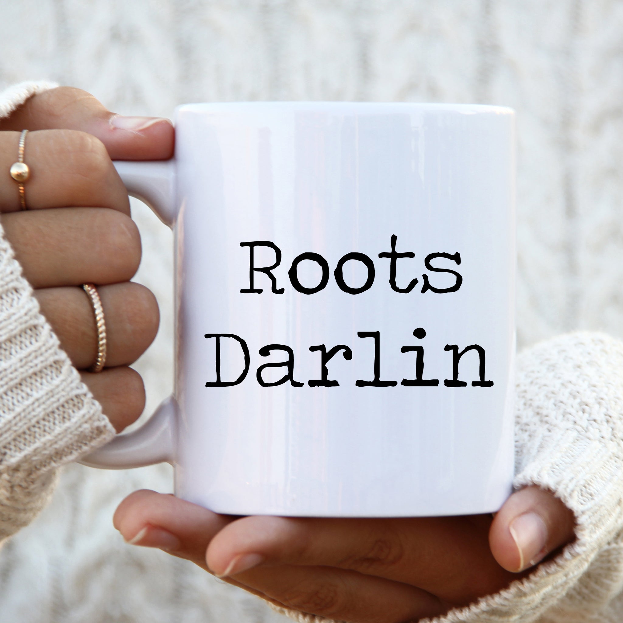 Roots Darlin, Cute Funny Social Media Birthday Gift, Chelsea Lee Art Quote Personalised Mug