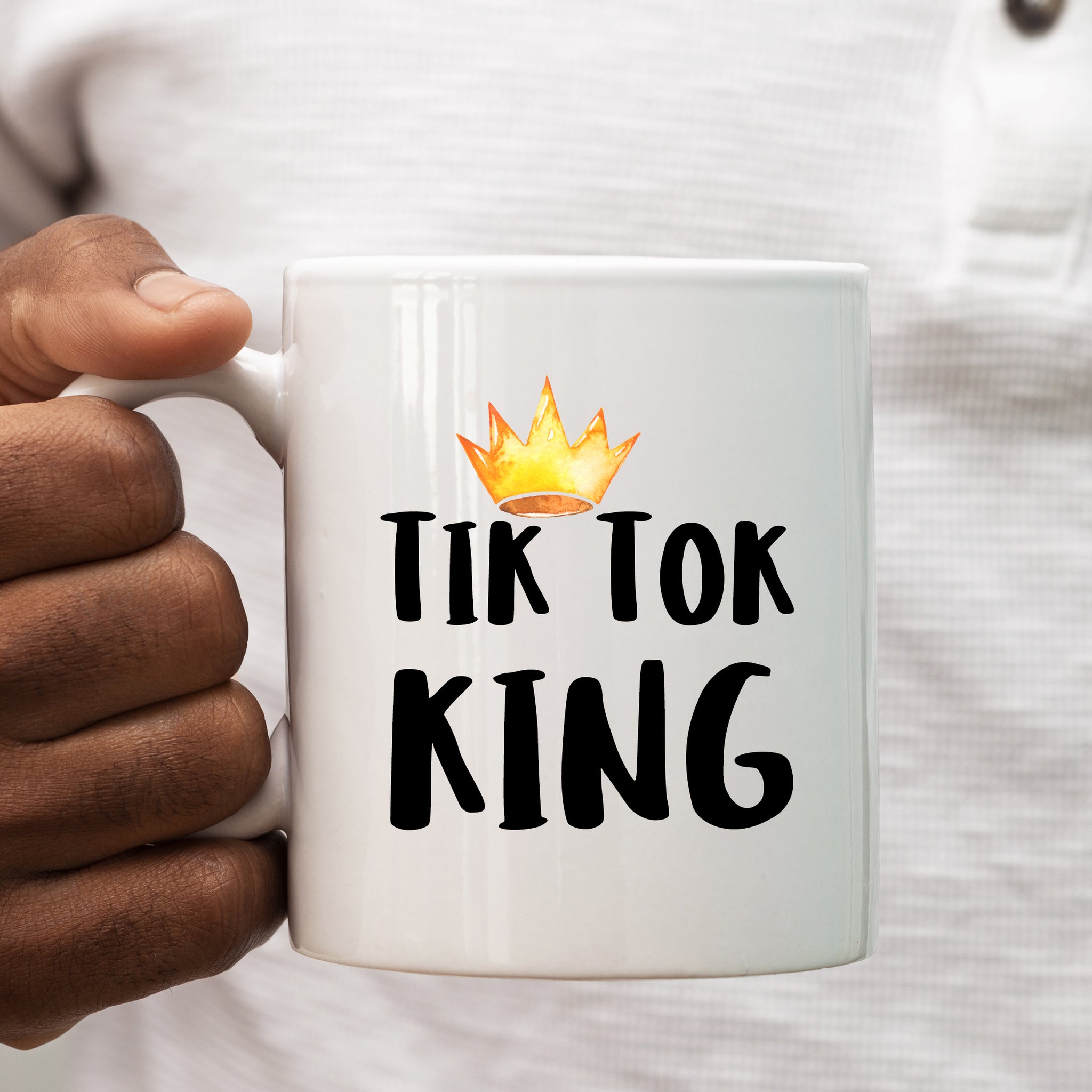 Tik Tok King, Cute Funny Social Media Birthday Gift, Personalised Mug