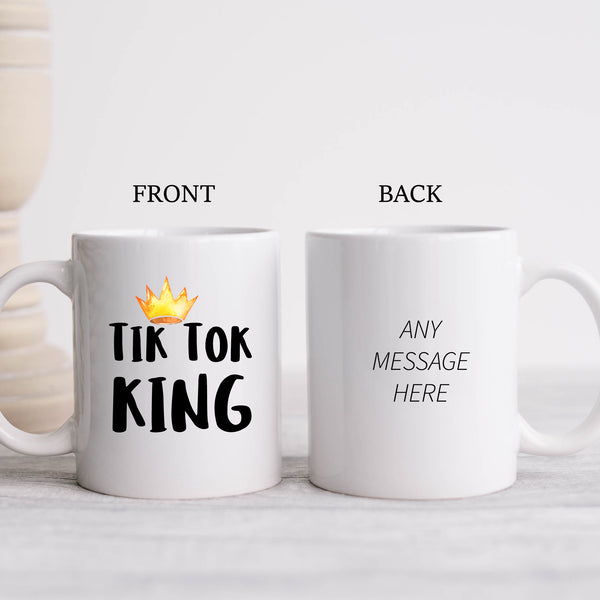 Tik Tok King, Cute Funny Social Media Birthday Gift, Personalised Mug