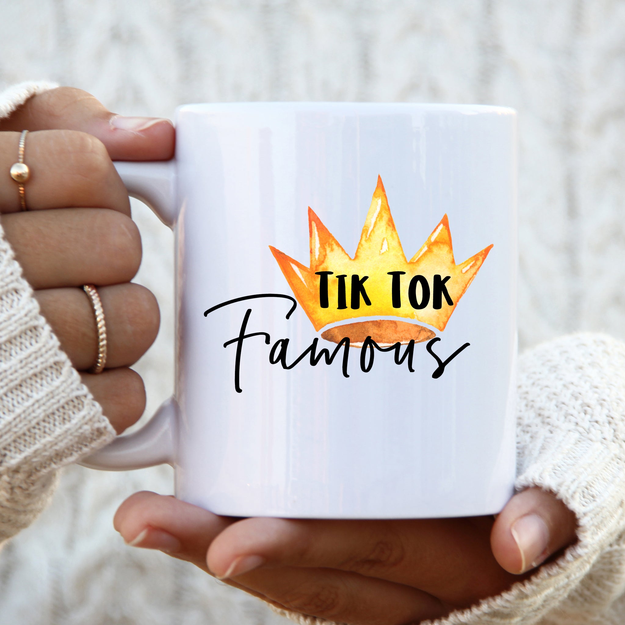Tik Tok Famous, Cute Funny Social Media Birthday Gift, Personalised Mug