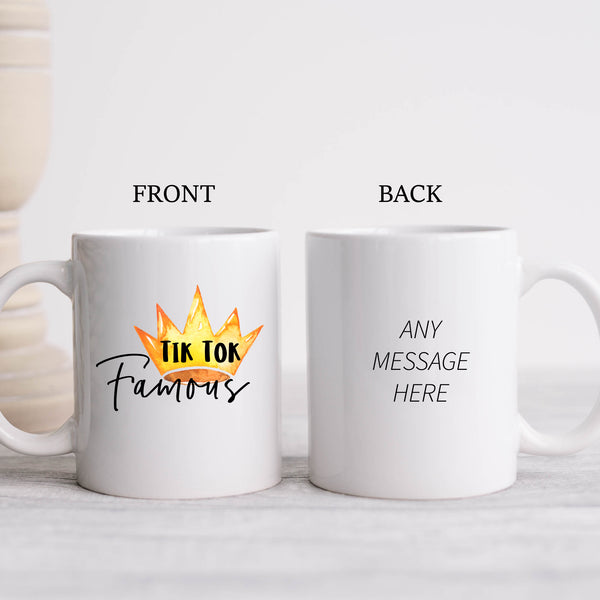 Tik Tok Famous, Cute Funny Social Media Birthday Gift, Personalised Mug