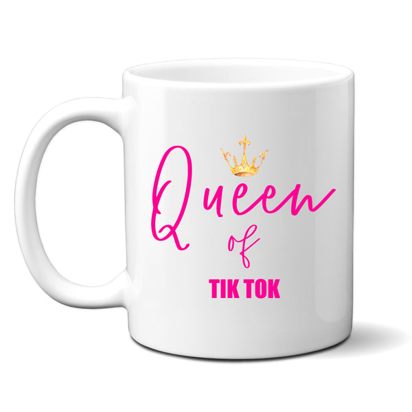 Queen of Tik Tok, Cute Funny Social Media Birthday Gift, Personalised Mug