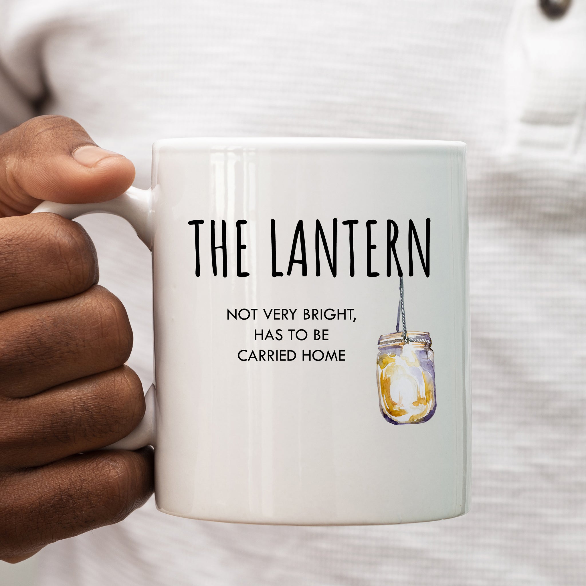 The Lantern, Not Very Bright Has To Be Carried Home, Funny Offensive Birthday Gift for Tradesman or Office Colleague, Personalised Mug