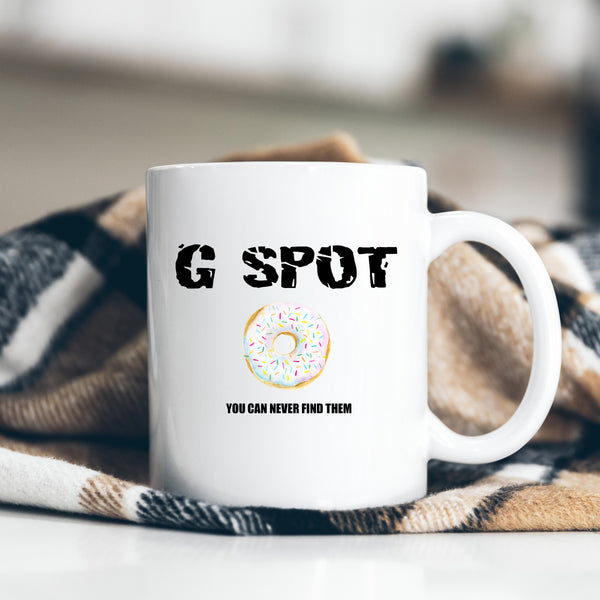 G Spot, You Can Never Find Them, Funny Offensive Birthday Gift for Tradesman or Office Colleague, Personalised Mug