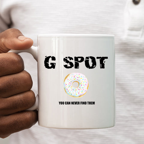 G Spot, You Can Never Find Them, Funny Offensive Birthday Gift for Tradesman or Office Colleague, Personalised Mug