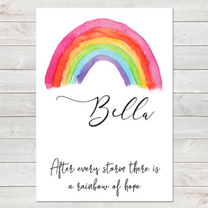 After Every Storm there is a Rainbow Personalised Nursery Print