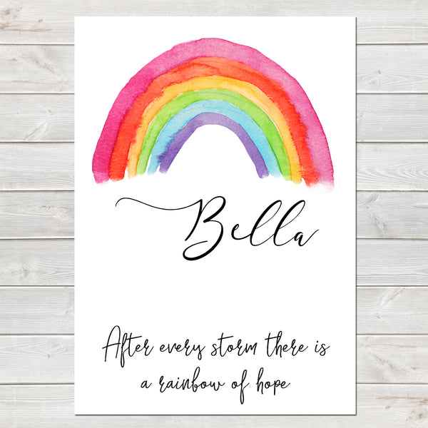 After Every Storm there is a Rainbow Personalised Nursery Print