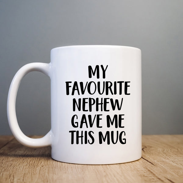 Best Uncle or Auntie Mug, My Favourite Nephew, Funny Happy Birthday Gift for Men or Women