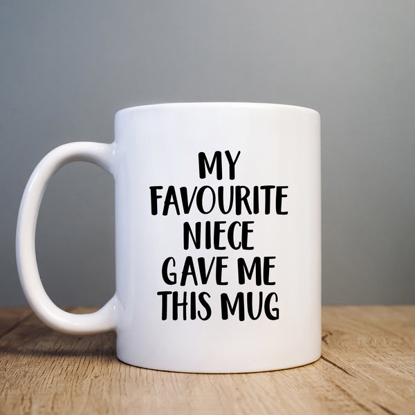 Best Uncle or Auntie Mug, My Favourite Niece, Funny Happy Birthday Gift for Men or Women